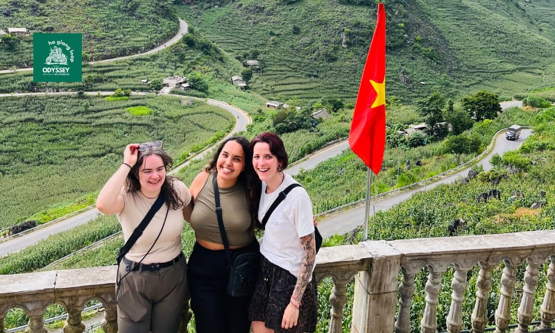 Easy Rider and traveler on a two-day Ha Giang Loop tour